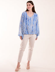 Watercolour V Neck Top