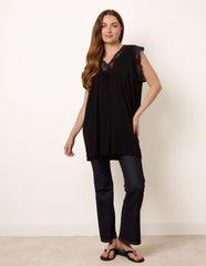V Lace Trim Top