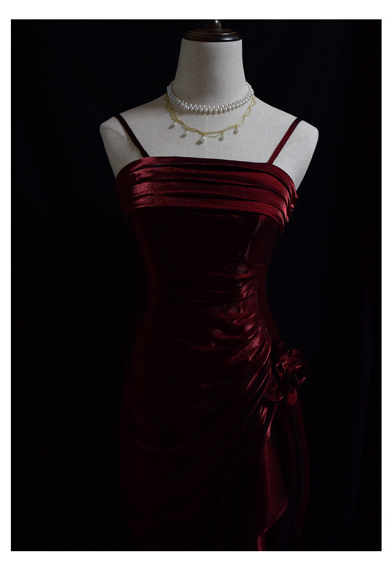 Vintage 50s High Low Spaghetti Straps Prom Dresses Inspiration Long Party Retro Evening Dress 20th Birthday Outfits AB2341
