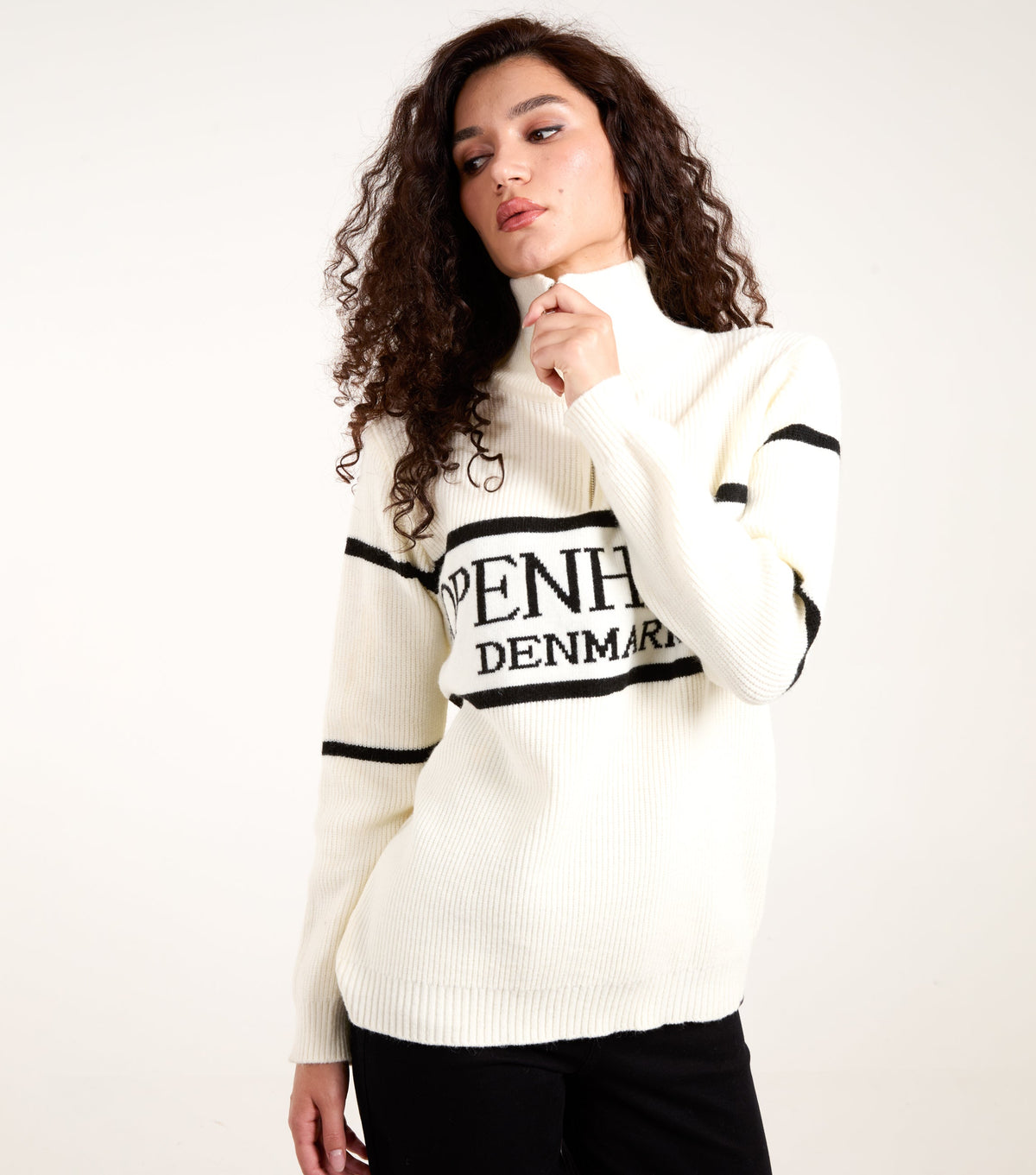 Zip Neck Logo Jumper
