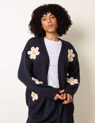 Daisy Large Flower Cardigan