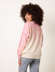 Floral Printed Jumper with Disc Sequin Detailing