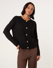 Gold Flower Buttons Cardigan