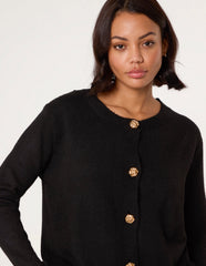 Gold Flower Buttons Cardigan