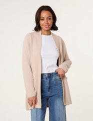Fluffy Fleece Open Midi Cardigan