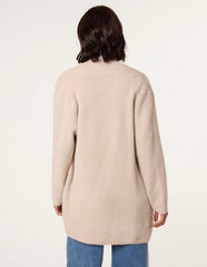 Fluffy Fleece Open Midi Cardigan