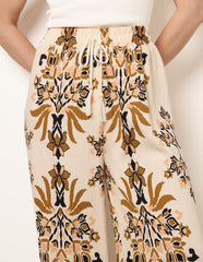 Drawstring Waist Wide Leg Pants