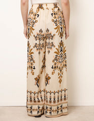 Drawstring Waist Wide Leg Pants