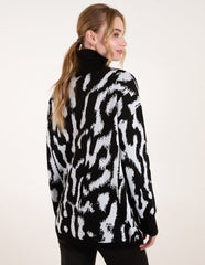 Abstract Animal Roll Neck Jumper