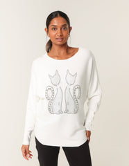 Embellished Cat Jumper