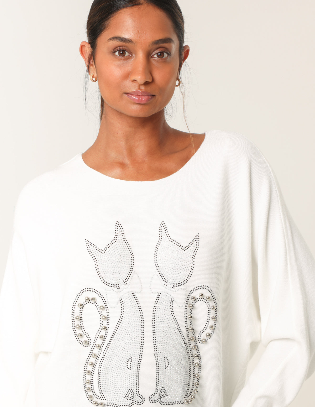 Embellished Cat Jumper