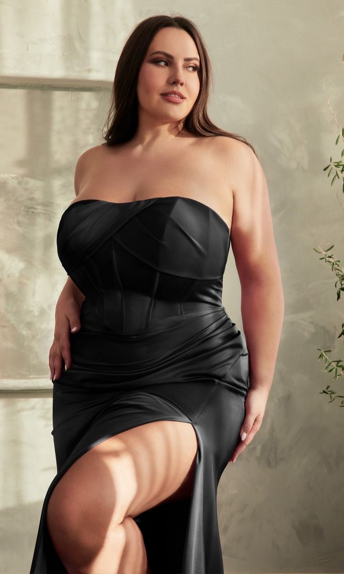 Long Plus-Size Formal Dress Cd326C by Ladivine