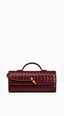 Milano Woven Clutch Handbag - Burgundy