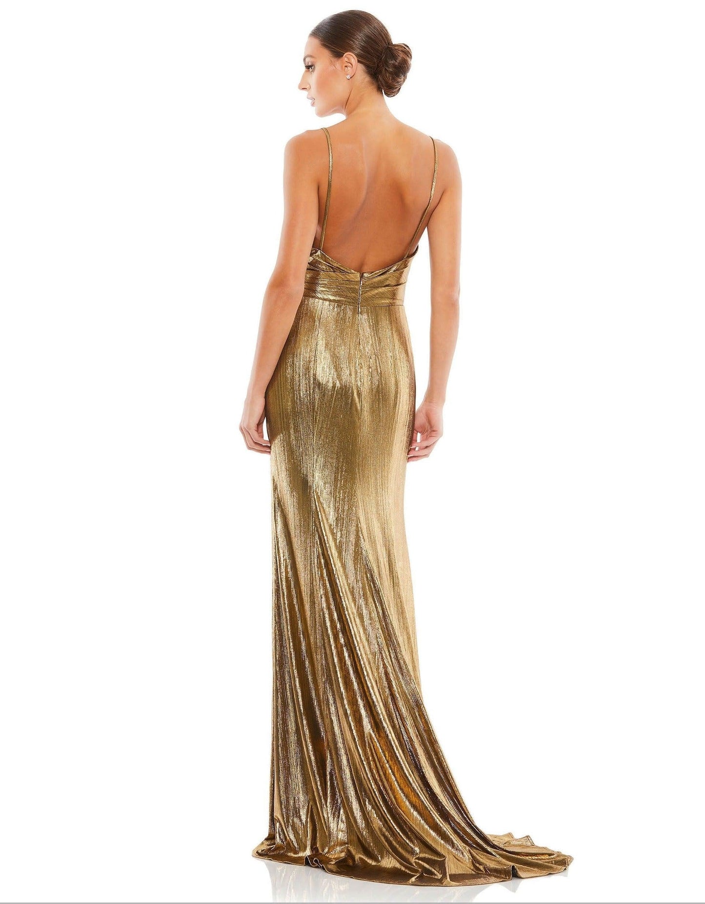 Prom Long Formal Metallic Dress Metallic Fabric Mac Duggal 26408