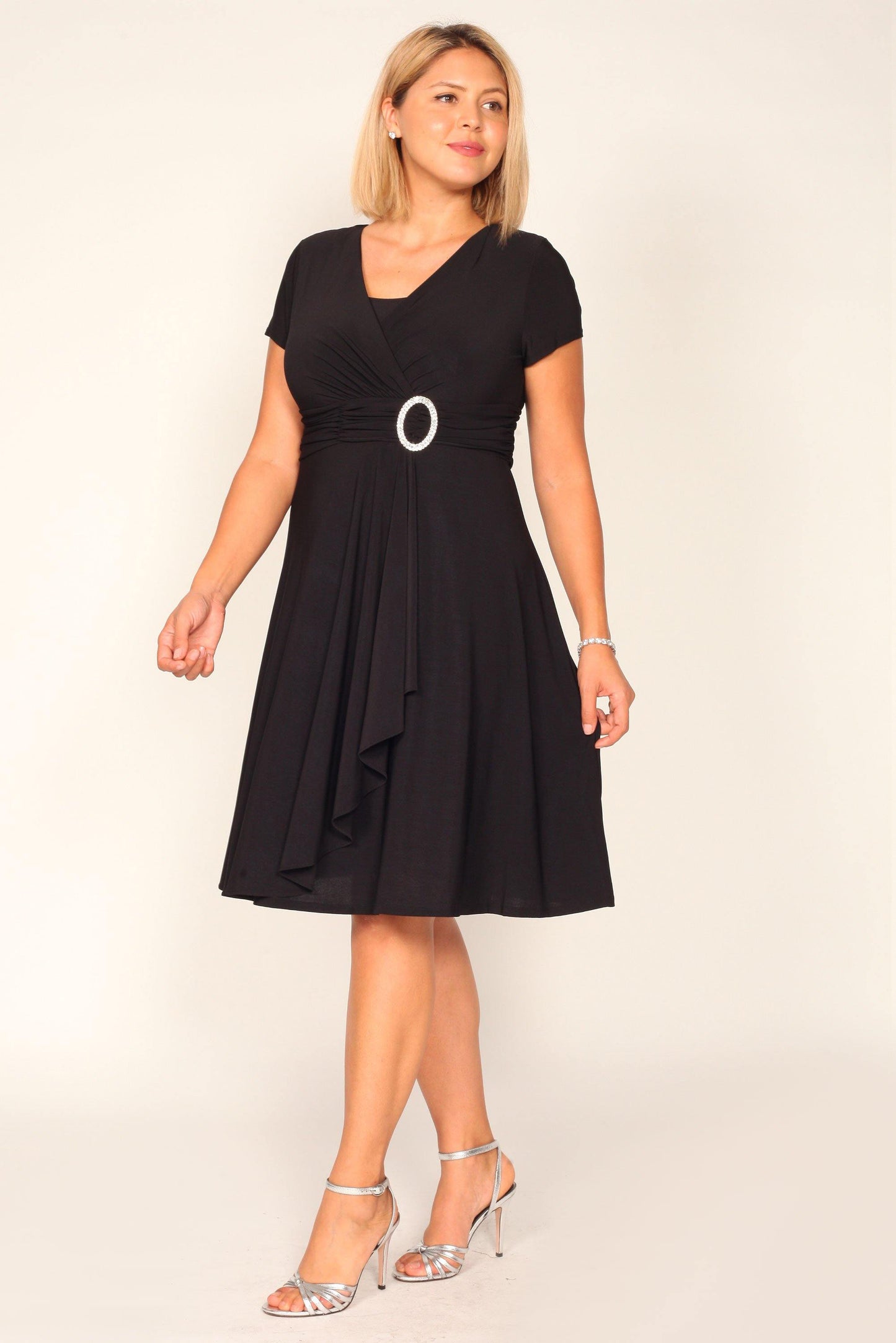 Short Plus Size Dress Black by R&M Richards 1149