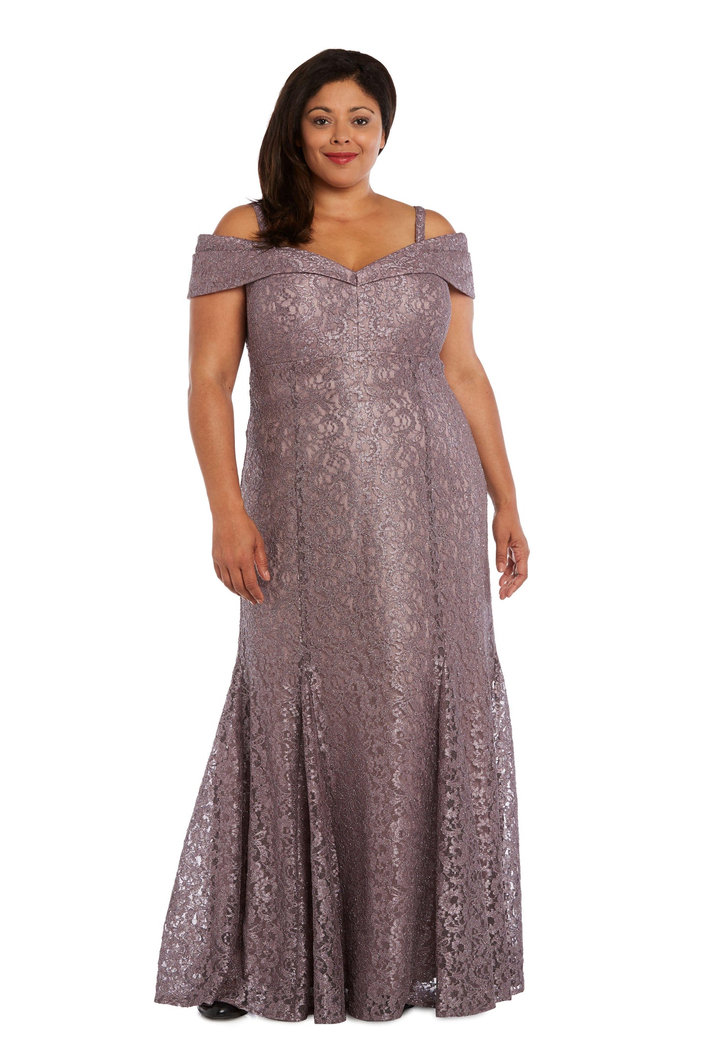 R&M Richards 2047W Formal Plus Size Long Lace Gown