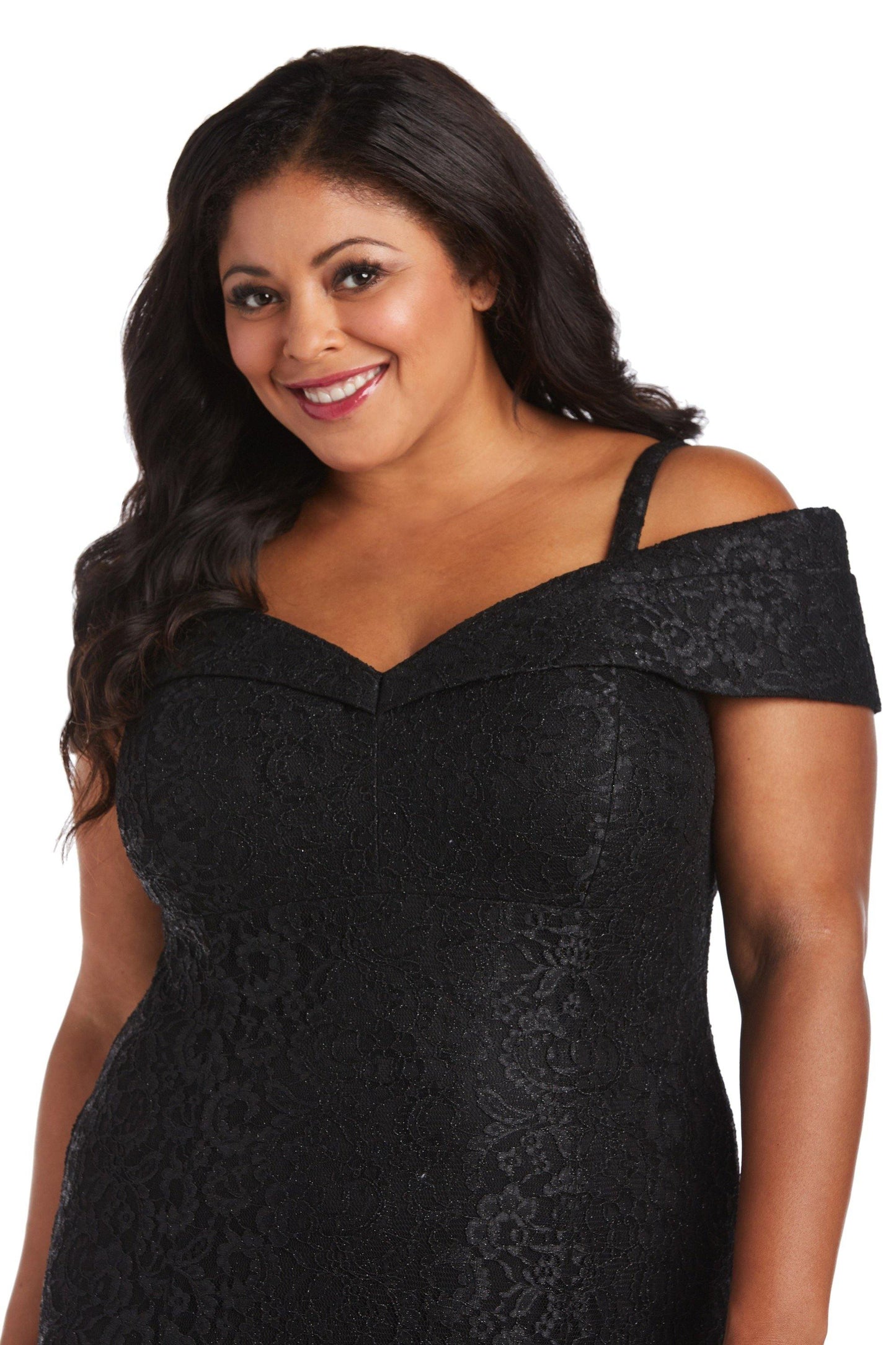 R&M Richards 2047W Formal Plus Size Long Lace Gown