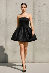Sequin Mini Dress in Black