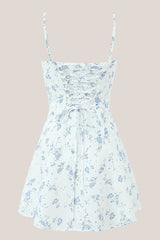Sheath Sweetheart Vintage Rose Printed Cotton Mini Dress