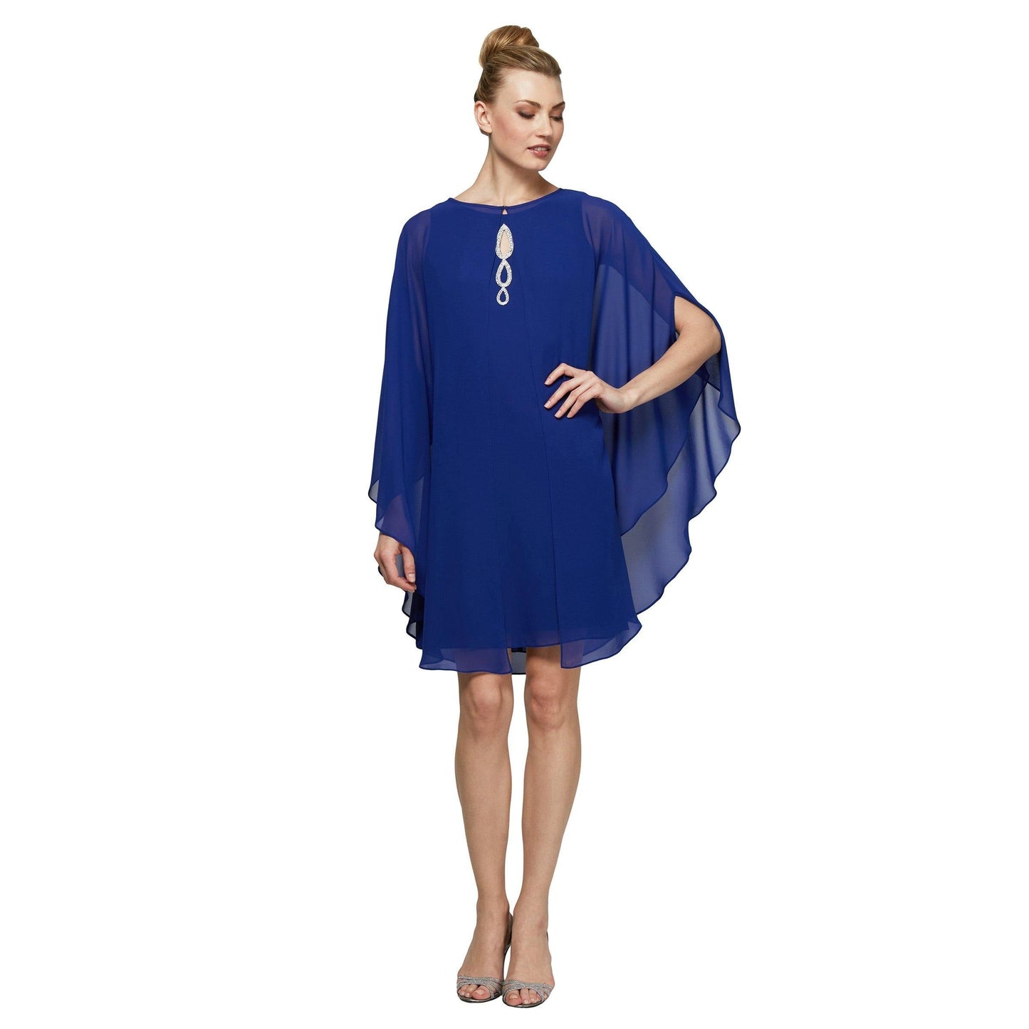 SL Fashions 112806 Short Sleeveless Chiffon Dress