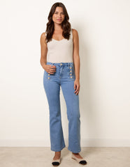 Pearl Button Detail Jeans