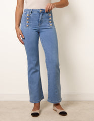 Pearl Button Detail Jeans