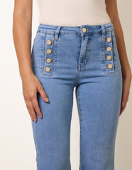 Pearl Button Detail Jeans